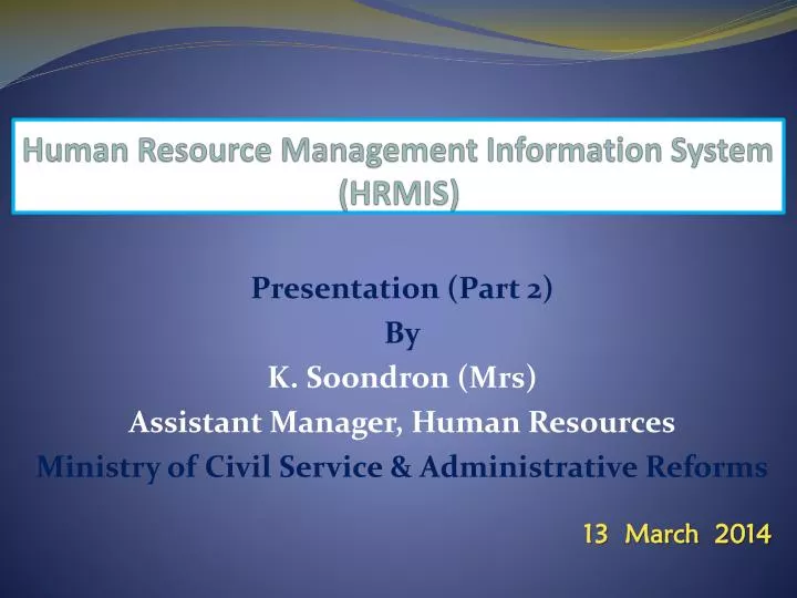 human resource management information system hrmis