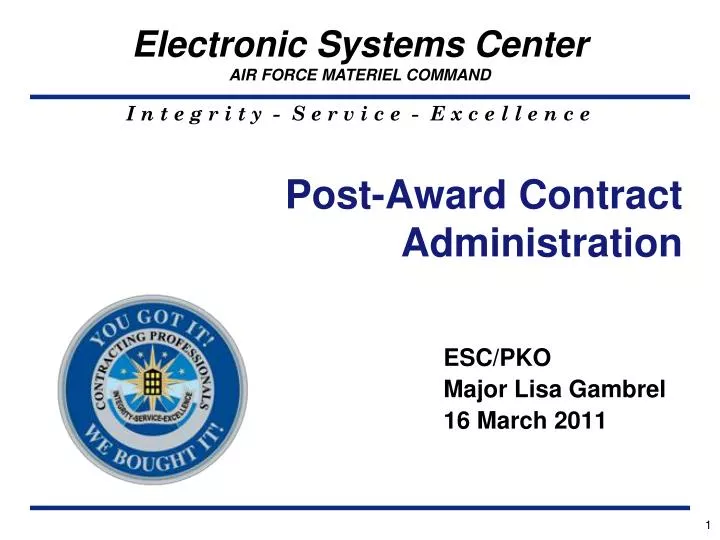 post award contract administration
