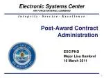 Post-Award Contract Administration