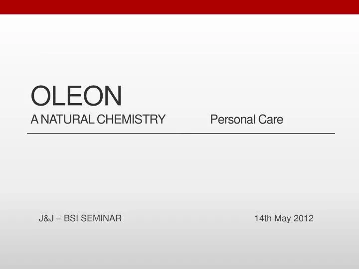 oleon a natural chemistry personal care