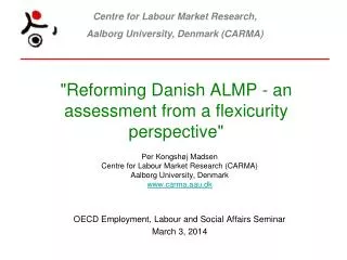 &quot;Reforming Danish ALMP - an assessment from a flexicurity perspective&quot;