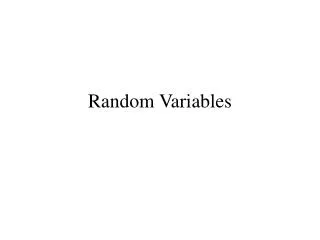 Random Variables