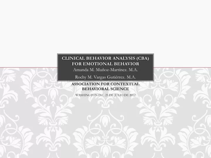 clinical behavior analysis cba for emotional behavior