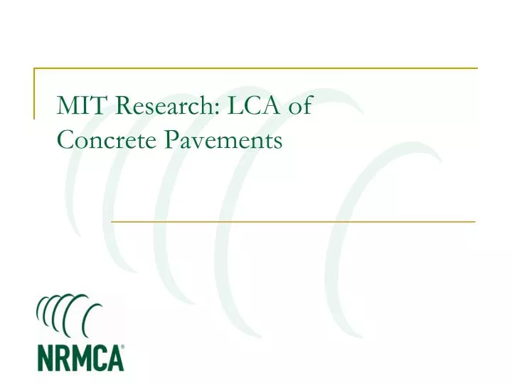 mit research lca of concrete pavements