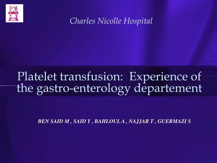 platelet transfusion experience of the gastro enterology departement