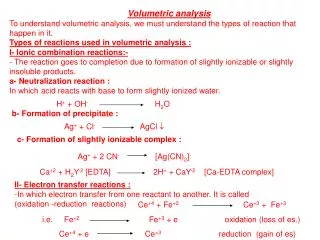 Volumetric analysis