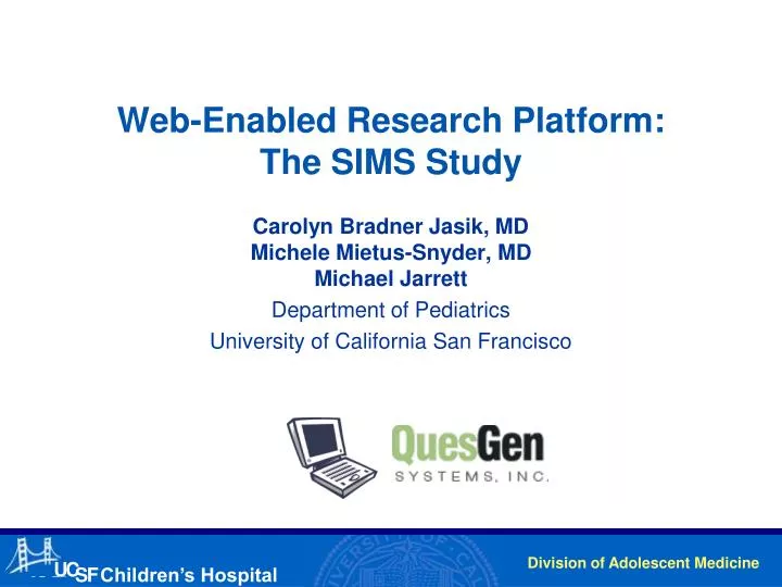 web enabled research platform the sims study