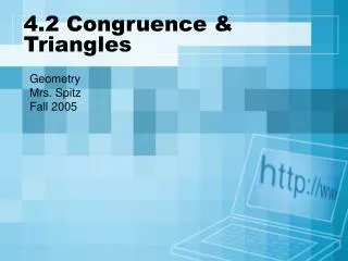 4.2 Congruence &amp; Triangles
