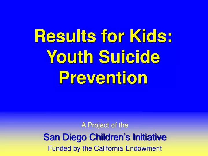 results for kids youth suicide prevention