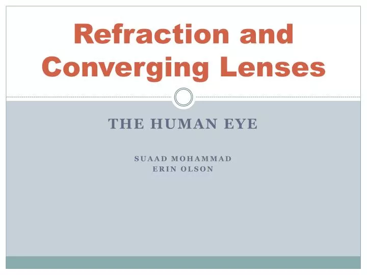refraction and converging lenses