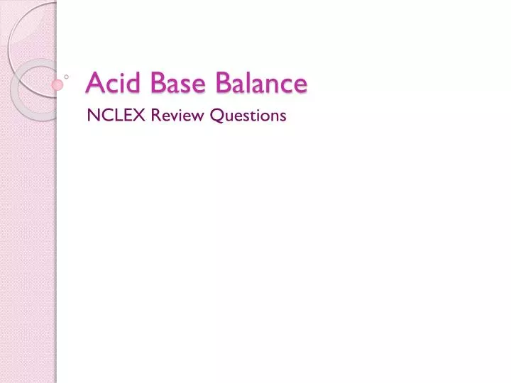 acid base balance