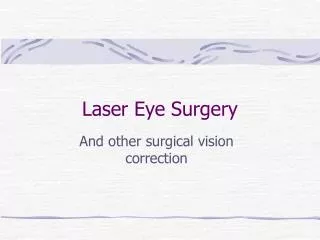 Laser Eye Surgery