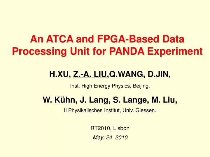 an atca and fpga based data processing unit for panda experiment