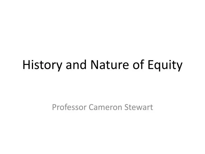 history and nature of equity