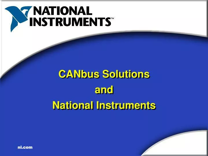 canbus solutions and national instruments