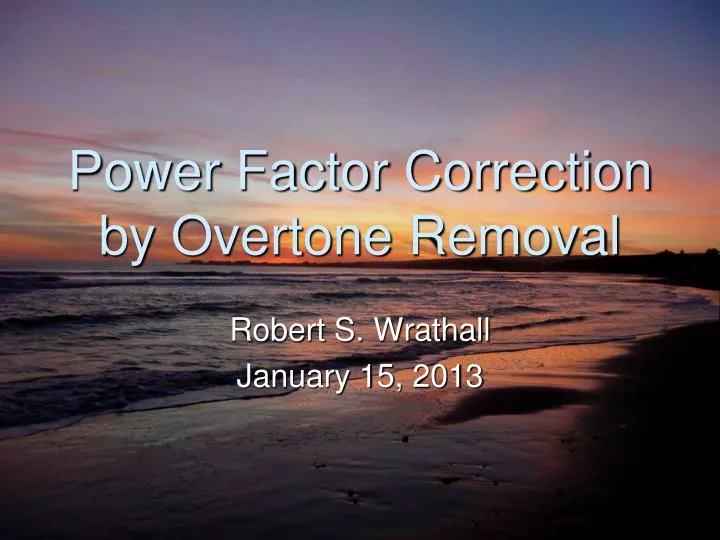 power factor correction by overtone removal