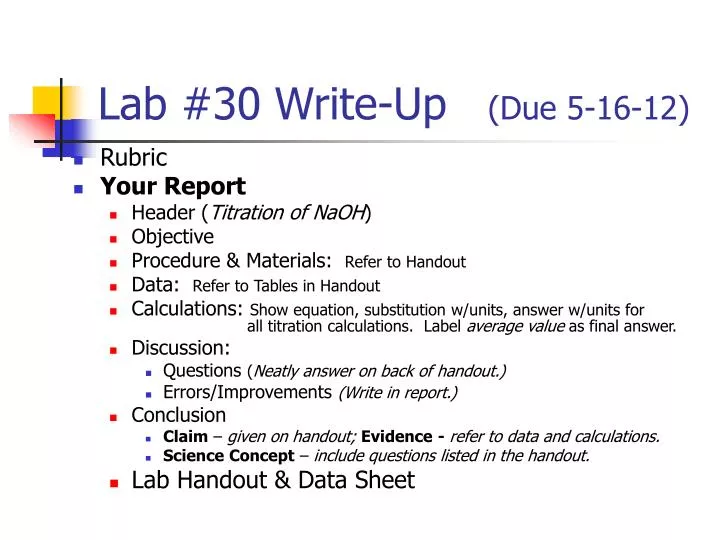 lab 30 write up due 5 16 12