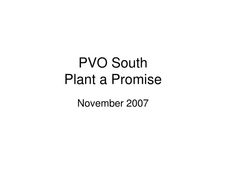 pvo south plant a promise