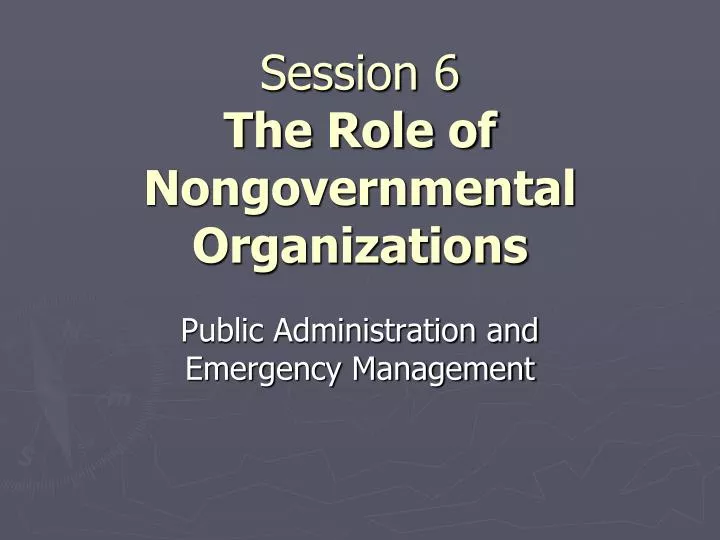session 6 the role of nongovernmental organizations