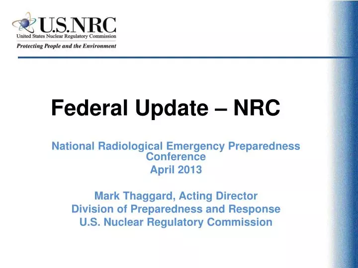 federal update nrc