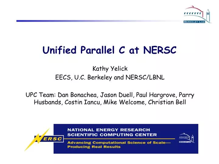 unified parallel c at nersc