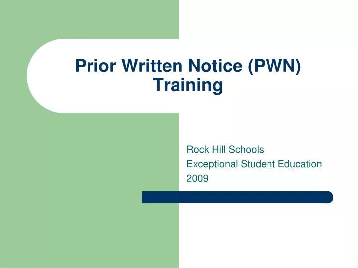 prior written notice pwn training