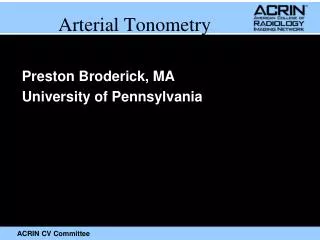 Arterial Tonometry