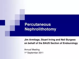 Percutaneous Nephrolithotomy