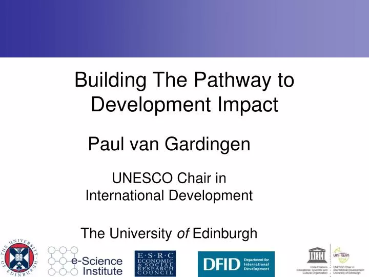 building the pathway to development impact