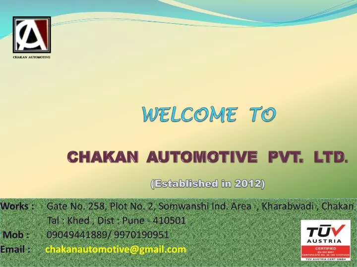 welcome to chakan automotive pvt ltd established in 2012