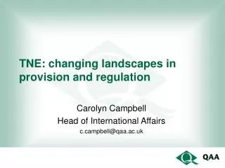 TNE: changing landscapes in provision and regulation