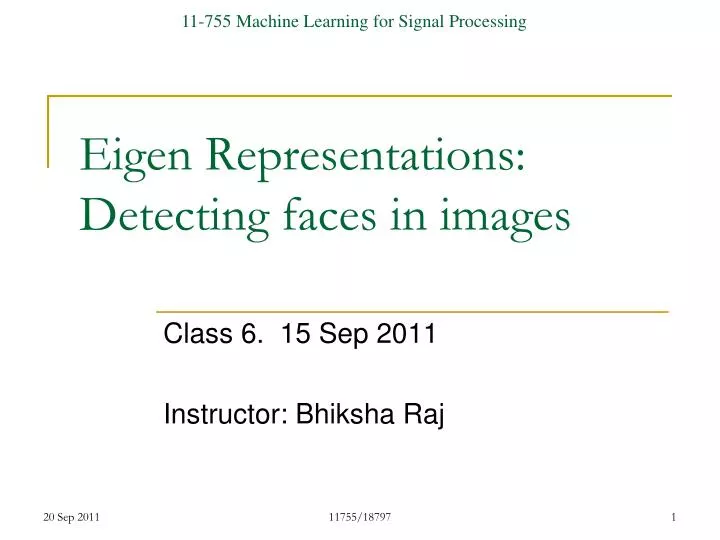 eigen representations detecting faces in images