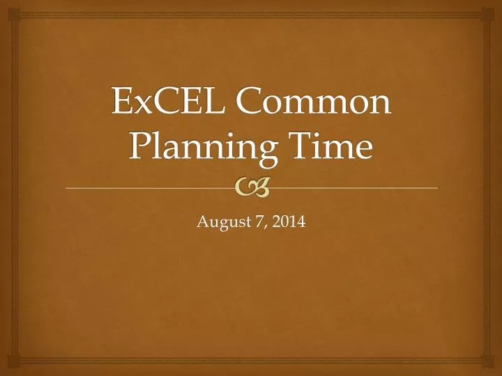 excel common planning time