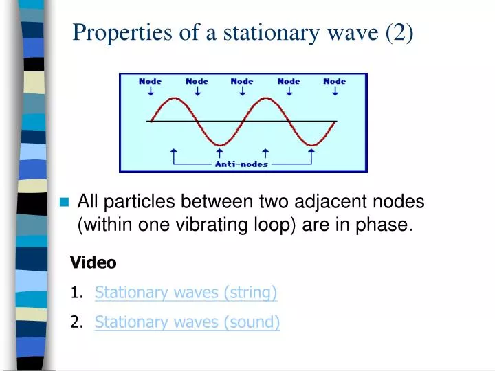 properties of a stationary wave 2