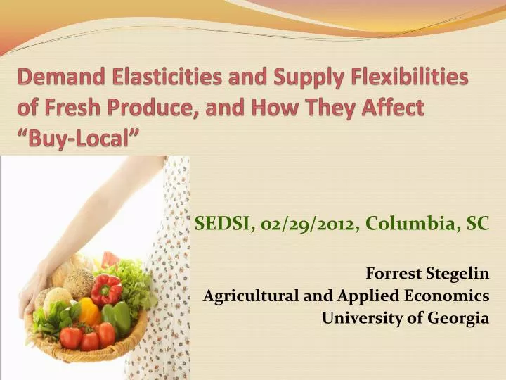 demand elasticities and supply flexibilities of fresh produce and how they affect buy local