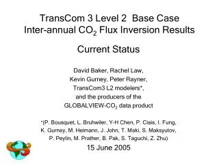 TransCom 3 Level 2 Base Case Inter-annual CO 2 Flux Inversion Results