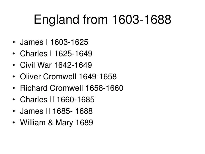 england from 1603 1688
