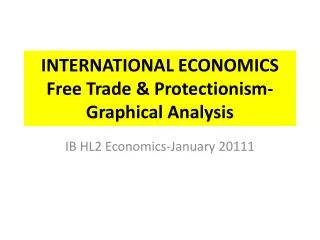 INTERNATIONAL ECONOMICS Free Trade &amp; Protectionism-Graphical Analysis