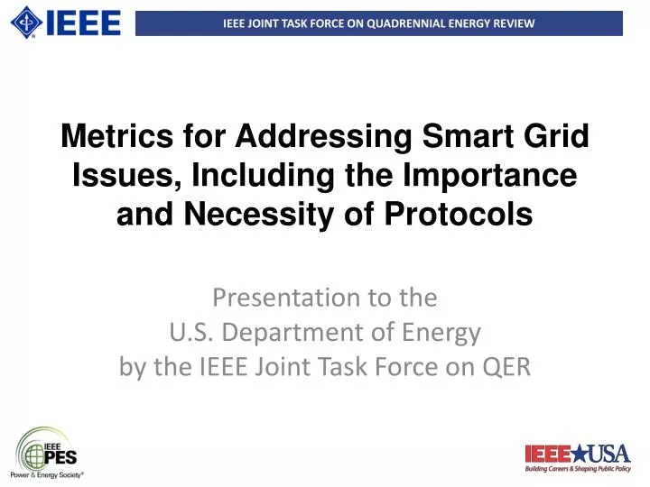 metrics for addressing smart grid issues including the importance and necessity of protocols