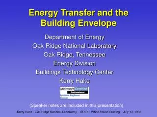 energy transfer and the building envelope