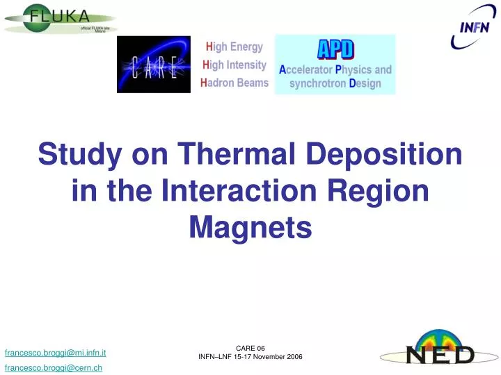 study on thermal deposition in the interaction region magnets