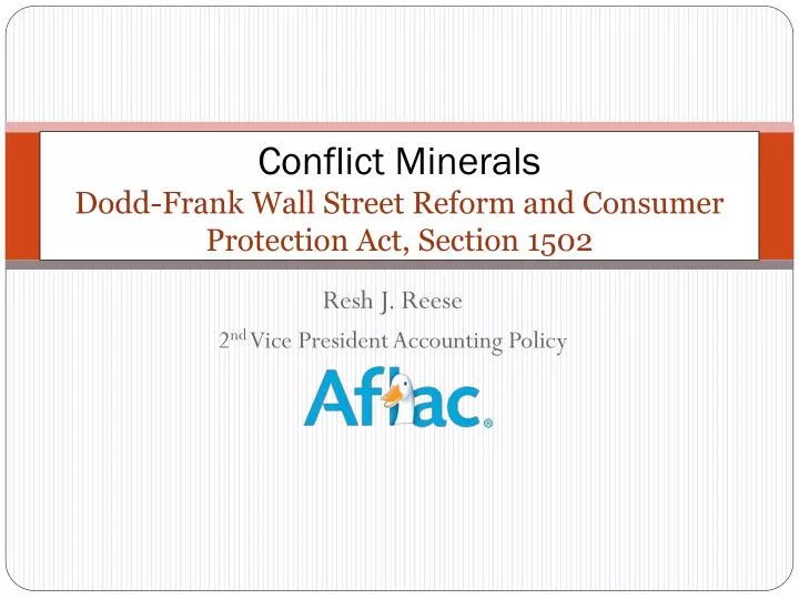 conflict minerals dodd frank wall street reform and consumer protection act section 1502