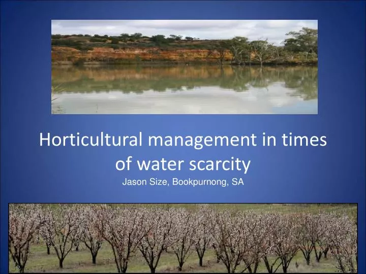 horticultural management in times of water scarcity