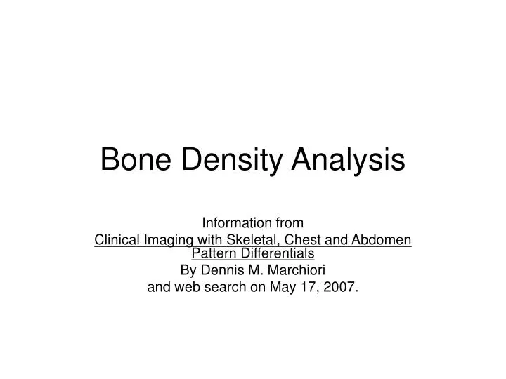 bone density analysis