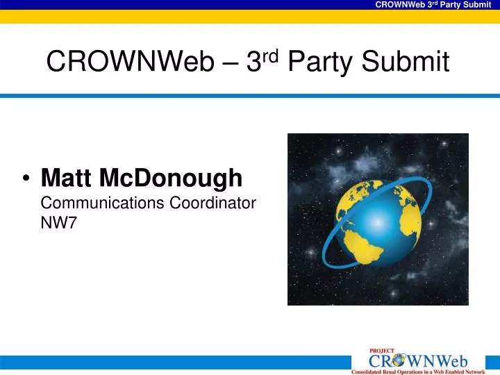 crownweb 3 rd party submit