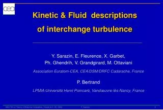 Kinetic &amp; Fluid descriptions of interchange turbulence
