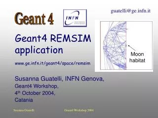 Geant4 REMSIM application gefn.it/geant4/space/remsim