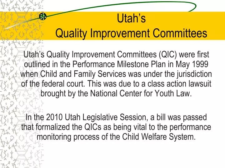 utah s quality improvement committees