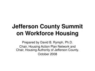 Jefferson County Summit on Workforce Housing