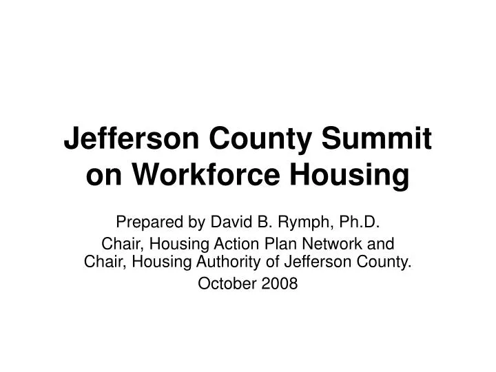 jefferson county summit on workforce housing